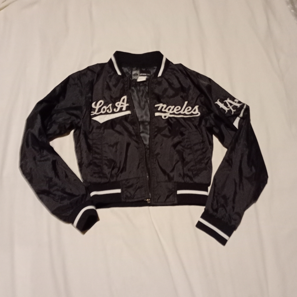 Los angeles cropped baseball jacket